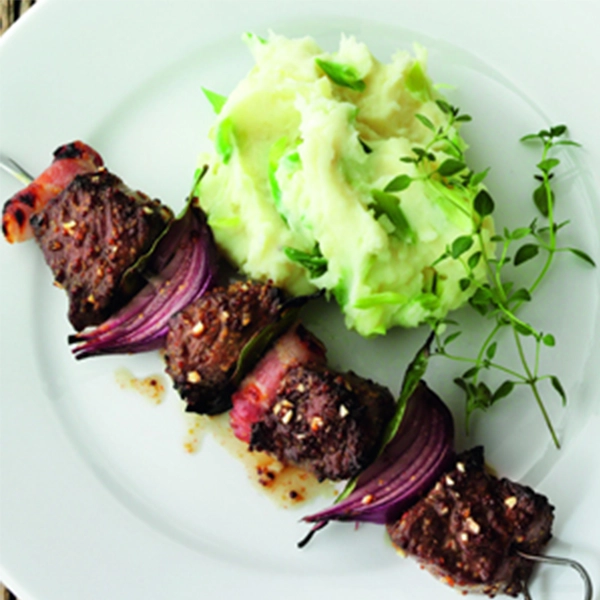 Beef Kebabs in a honey mustard glaze